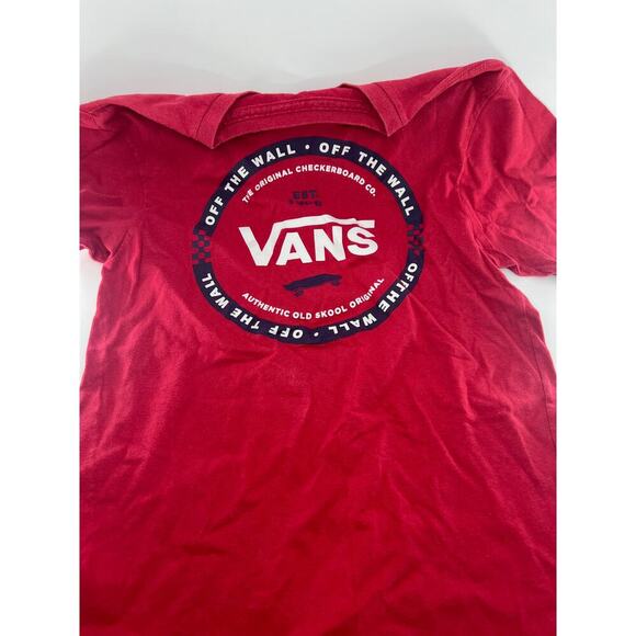Vans Classic Fit Kids Logo T-Shirt Medium 10-12 Red White Blue - Picture 4 of 4